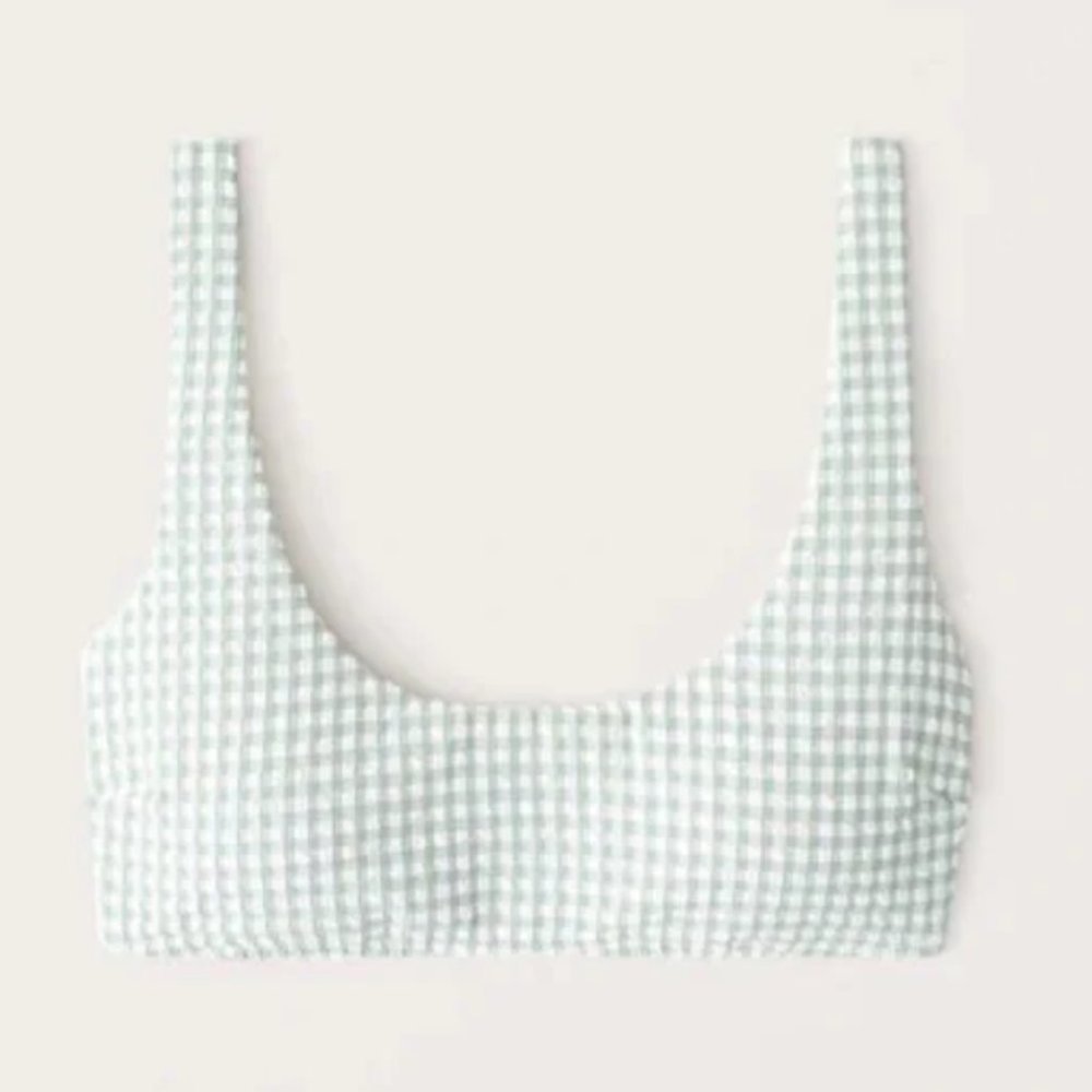 Abercrombie & Fitch Seersucker Bikini Top M NWT